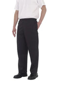 Dennys Black Elasticated Kitchen Catering Trouser