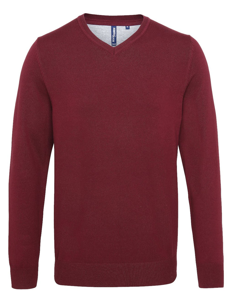 Men's Cotton Blend V-Neck Sweater