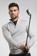 Devon Zip-Neck Cotton Sweater