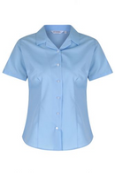 Short Sleeve Non Iron Rever Collar Fitted Blouses - Twin Pack
